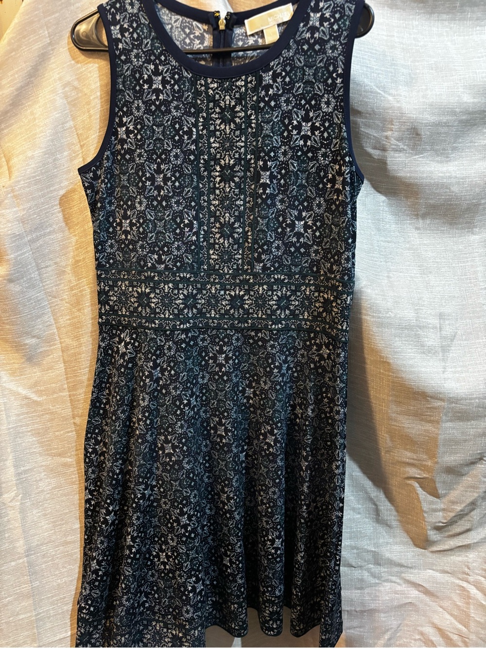 MICHAEL Michael Kors Navy Floral Mosaic Midi Dress
